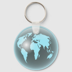 World Glass Globe Key Ring