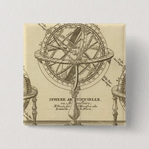 World Globe 15 Cm Square Badge
