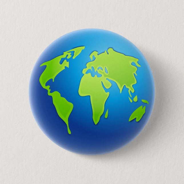 World Globe 6 Cm Round Badge (Front)