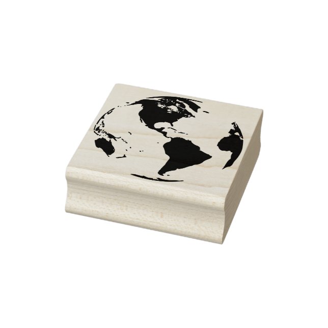 world globe art stamp (Stamp)