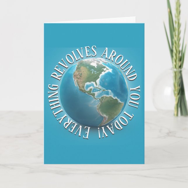 World Globe Birthday Card (Front)