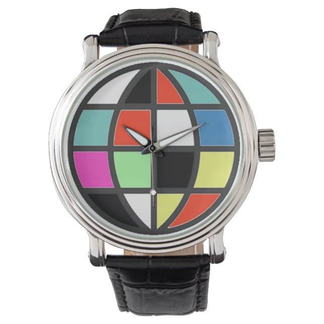world globe colour time watch (Front)