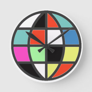 world globe coloured round clock