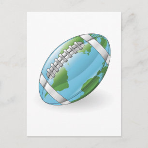 World globe football ball concept postcard