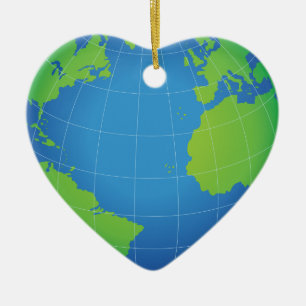 World Globe Map Ceramic Ornament
