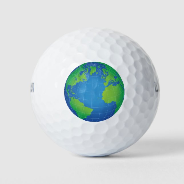 World Globe Map Golf Balls (Front)