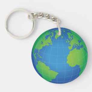World Globe Map Key Ring