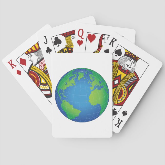 World Globe Map Playing Cards (Back)