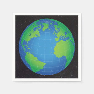 World Globe Map Starry Sky Napkin