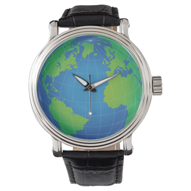 World Globe Map Watch (Front)