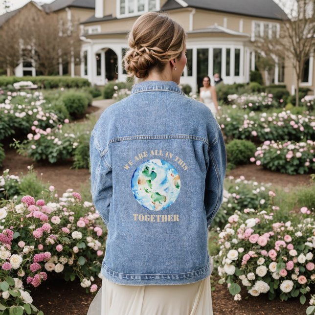 World Globe Women's Denim Jacket (Wedding Back)