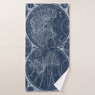 World Globes Blueprint Bath Towel