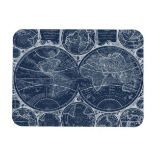 World Globes Blueprint Magnet