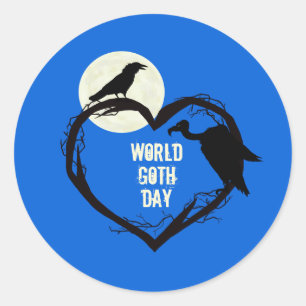 World Goth Day Sticker with Raven & Vulture