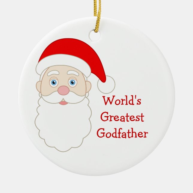 World Greatest Godfather Ceramic Tree Decoration (Front)