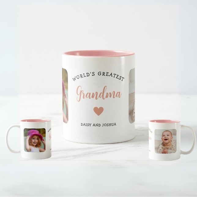 World Greatest Grandma 2 Photo Modern Keepsake Mug (Creator Uploaded)