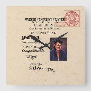 World Greatest Sister  Square Wall Clock