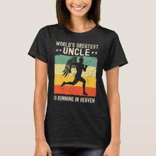 World Greatest Uncle Running in Heaven Family Memo T-Shirt
