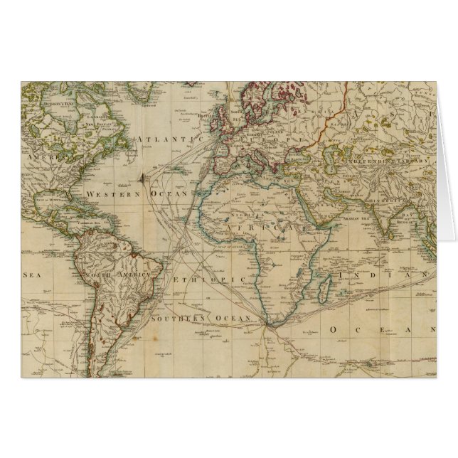 World Hand Coloured map (Front Horizontal)