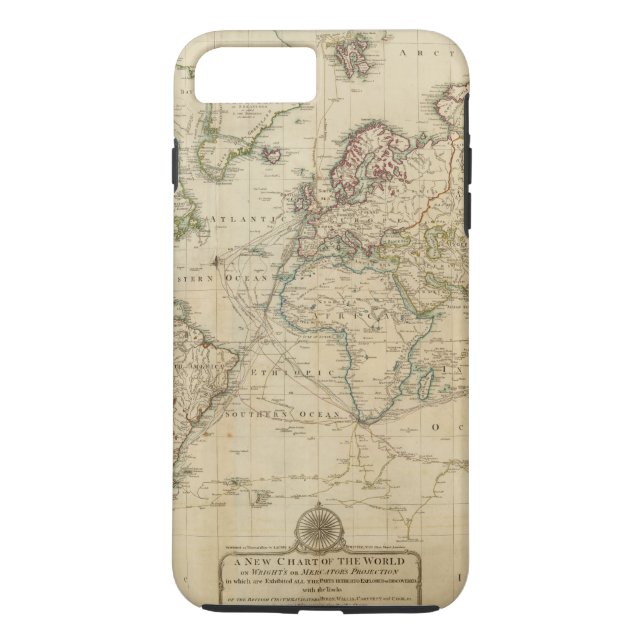 World Hand Coloured map Case-Mate iPhone Case (Back)