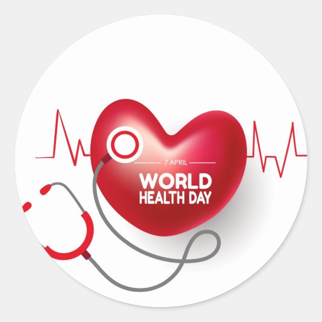 World Health Day   Classic Round Sticker (Front)