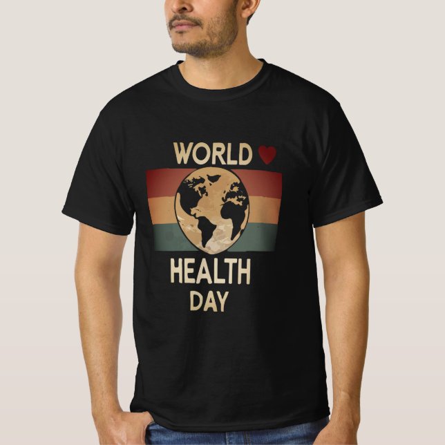 World Health Day – Unique T-Shirt Design" (Front)