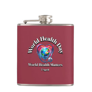 World Health Matters. World Health Day. Hip Flask