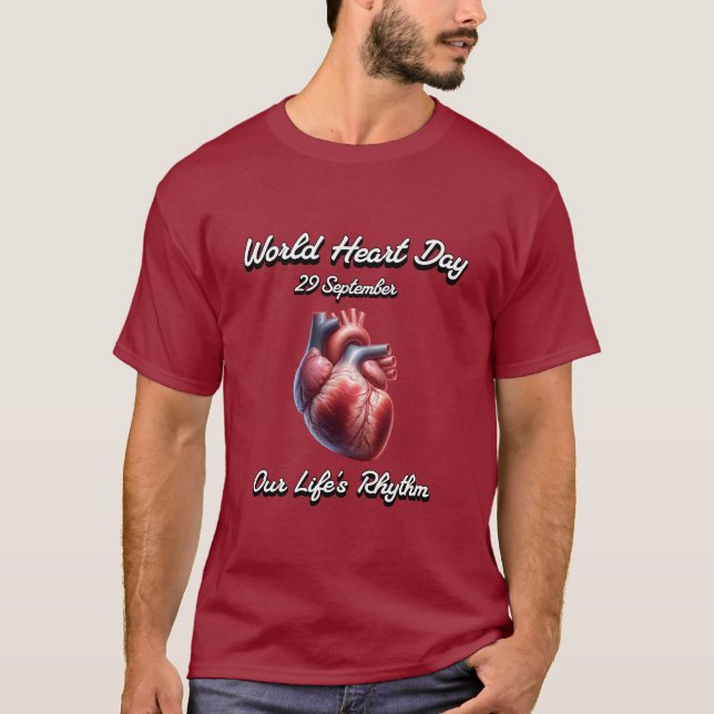World Heart Day. Our Life's Rhythm. T-Shirt (Front)