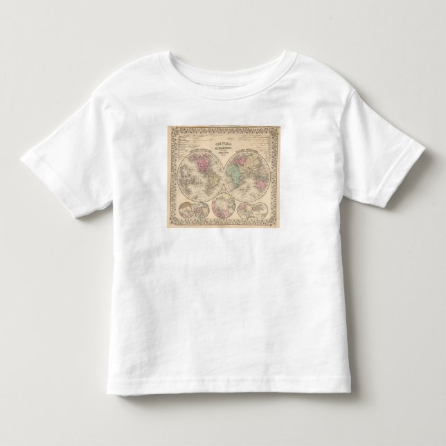 World hemispheres  Map by Mitchell Toddler T-Shirt (Front)