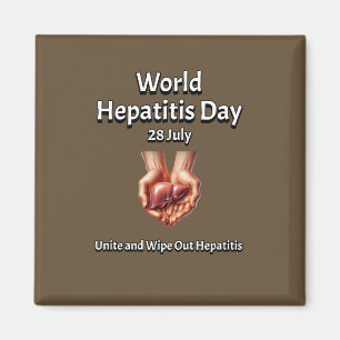 World Hepatitis Day. Unite and wipe out Hepatitis. Magnet