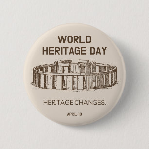 World Heritage Day 2023 Heritage Changes 6 Cm Round Badge
