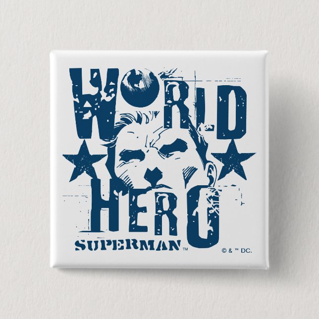 World Hero Stars 15 Cm Square Badge (Front)