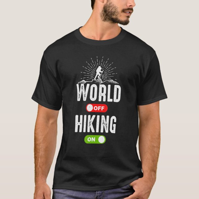 World Hiking Toggle Switch Introvert Outdoor Hiker T-Shirt (Front)