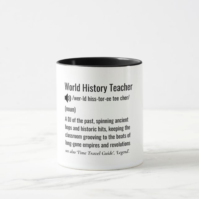 World History Teacher definition  Mug (Center)