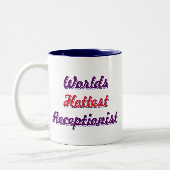 World Hottest Receptionist Two-Tone Coffee Mug (Left)