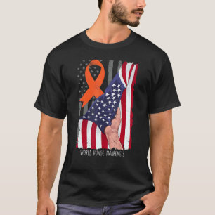 World Hunge Shirt Awareness American Flag Orange R