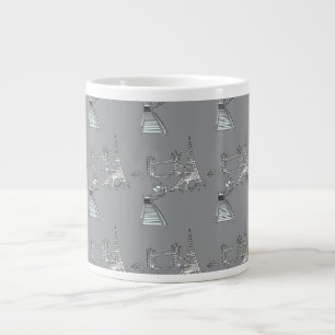 World Icons Grey    Large Coffee Mug