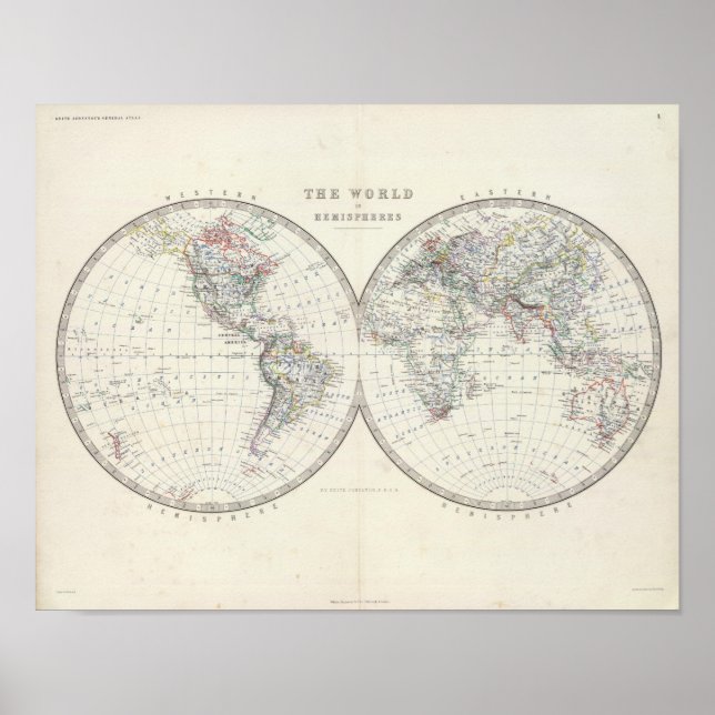 World in hemispheres poster (Front)