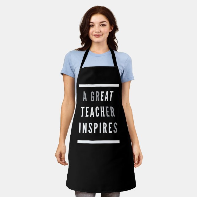World International Teachers Day Eat Teach Inspire Apron (Worn)