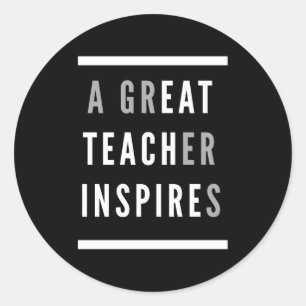 World International Teachers Day Eat Teach Inspire Classic Round Sticker