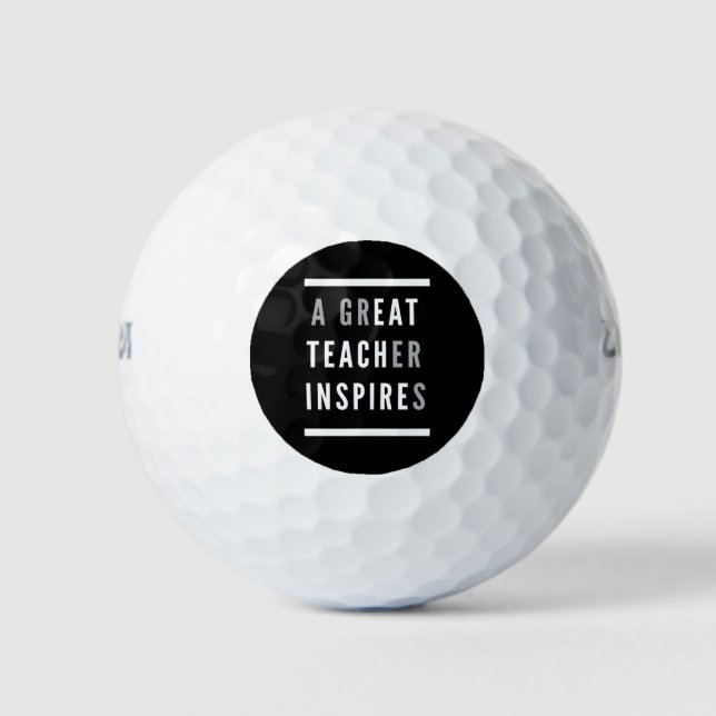 World International Teachers Day Eat Teach Inspire Golf Balls (Front)