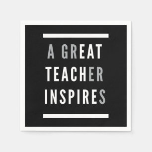 World International Teachers Day Eat Teach Inspire Napkin