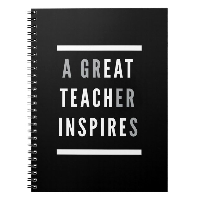 World International Teachers Day Eat Teach Inspire Notebook (Front)
