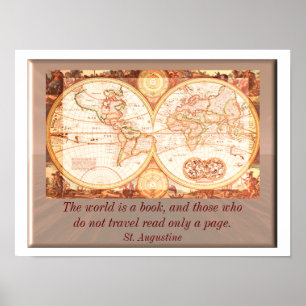 World is a book - St. Augustine quote Poster