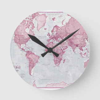 World is Art - Pink Round Clock