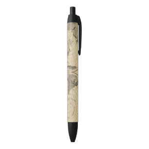 World land surface black ink pen