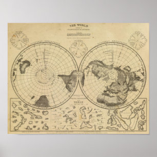 World land surface poster