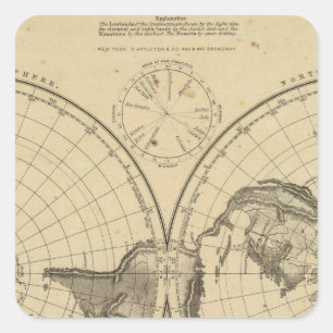World land surface square sticker