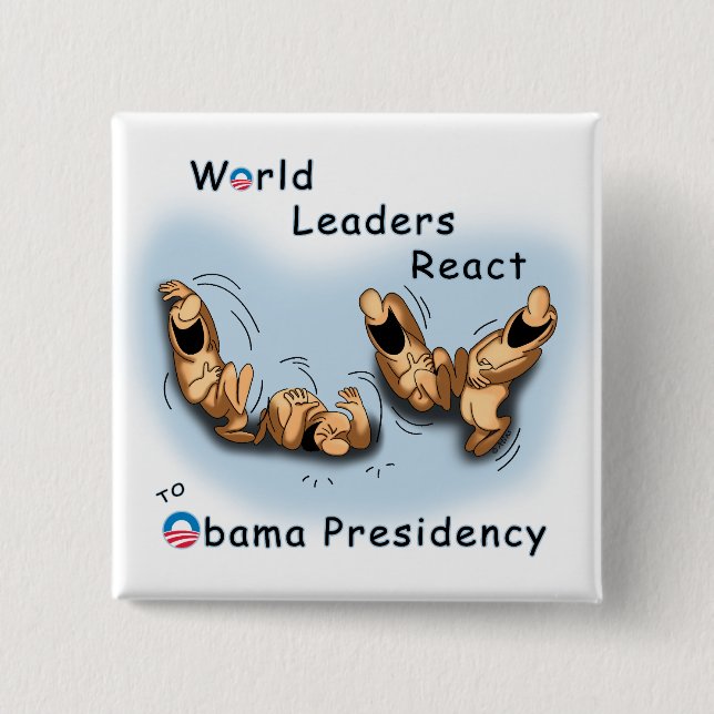 World Leaders React (Obama) 15 Cm Square Badge (Front)