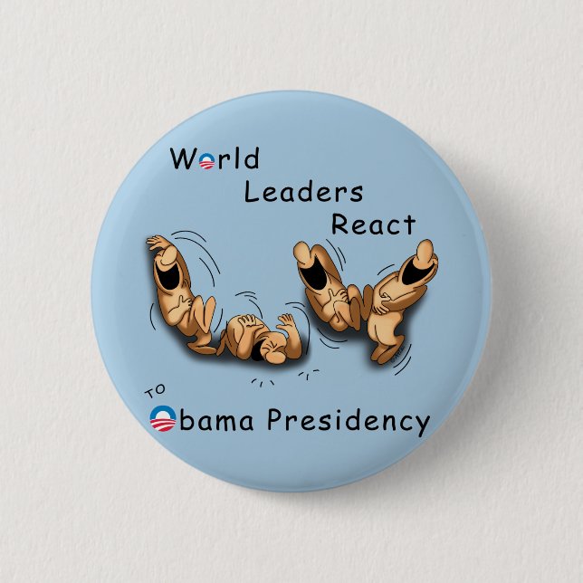 World Leaders React (Obama) 6 Cm Round Badge (Front)
